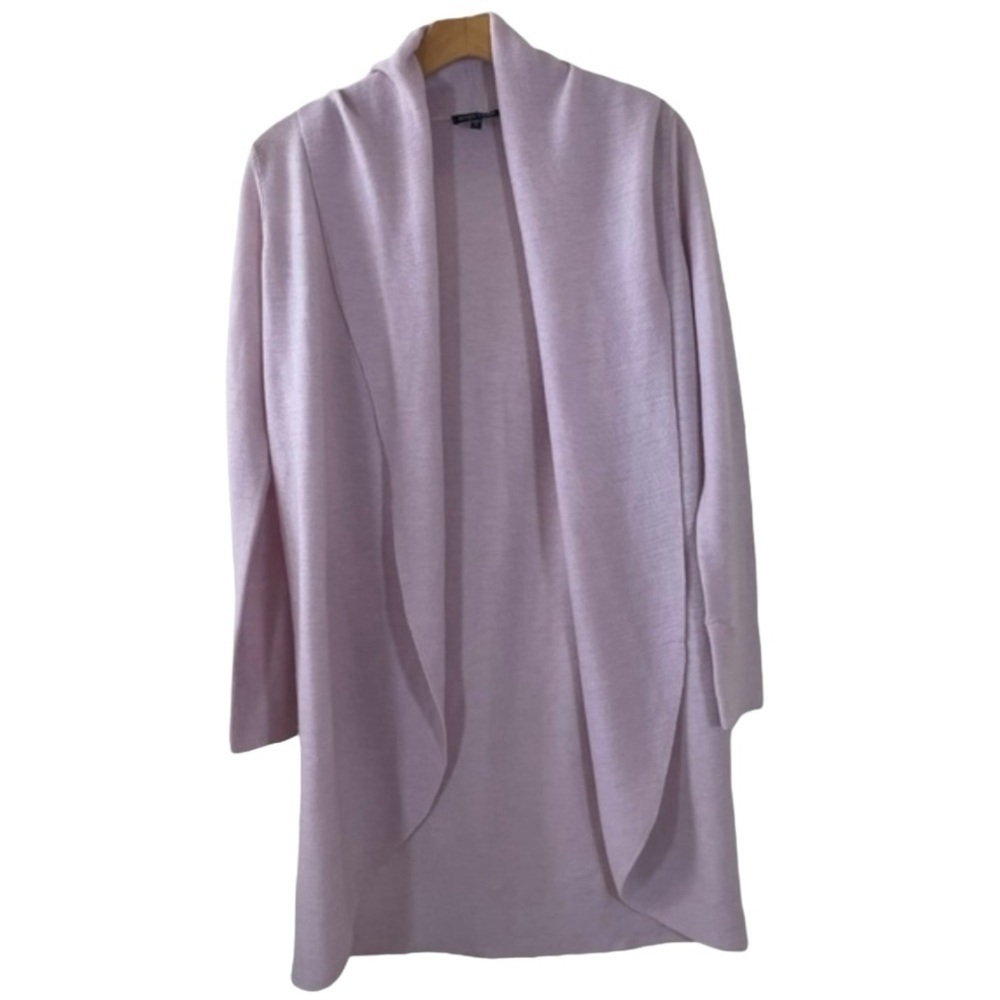 Eileen Fisher Lavender Cotton Linen Blend Open Front Cardigan Sweater Women’s L - Picture 9 of 11